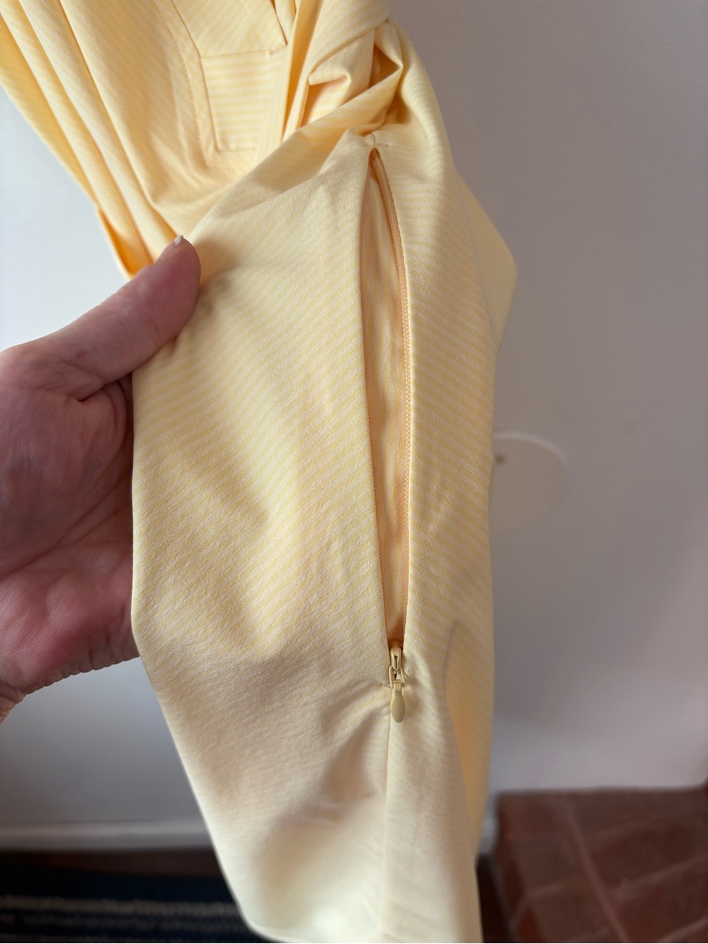 Athleta Lemon Yellow V-Neck wrap Midi Dress size 3X - Picture 4 of 9